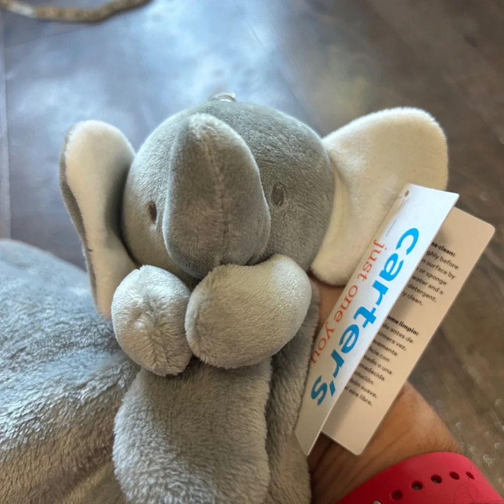 Carters Just One You Elephant Security Blanket Lovey Grey Satin Trim 68517 NEW